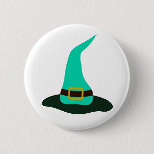 Happy Halloween Hexenhut Button