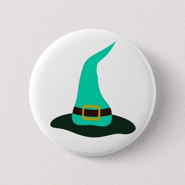Happy Halloween Hexenhut Button (Vorderseite)