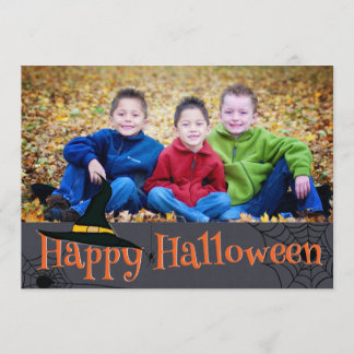 Happy Halloween Hexenhut Foto-Karte Karte