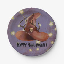 Happy Halloween Hexenhut Spooky Paper Plate