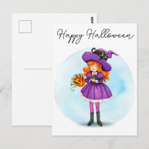 Happy Halloween Hexenkarte Postkarte