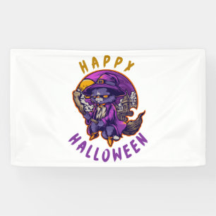 Happy Halloween Hexenkatze Banner