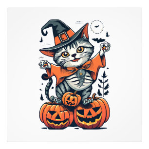 Happy Halloween Hexenkatze Fotodruck