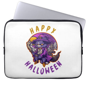 Happy Halloween Hexenkatze Laptopschutzhülle