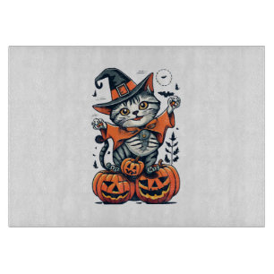 Happy Halloween Hexenkatze Schneidebrett