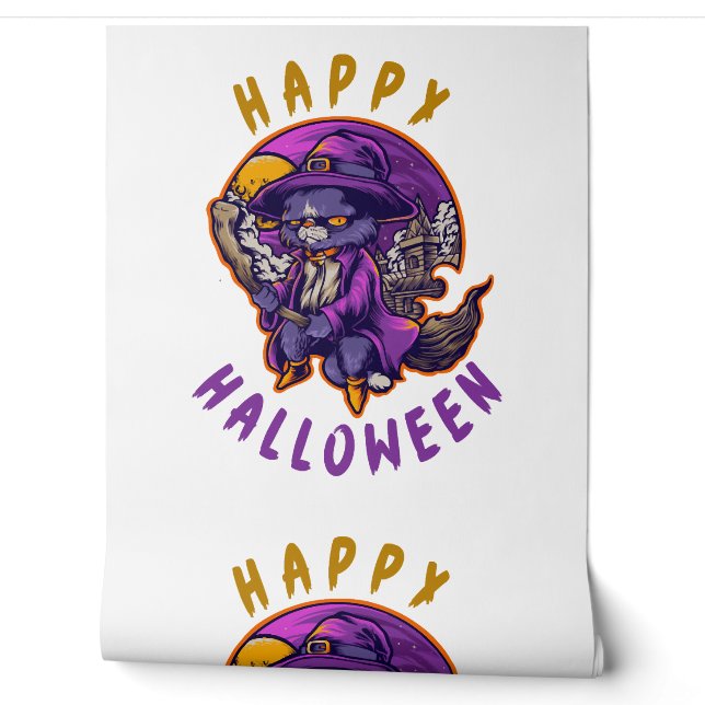 Happy Halloween Hexenkatze Tapete (Abrollen)