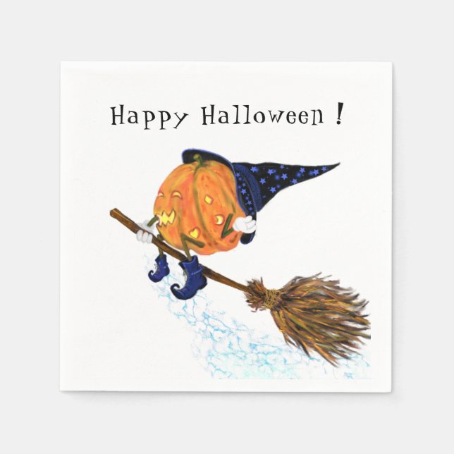Happy Halloween Hexenkürbis - Funny Serviette (Vorderseite)