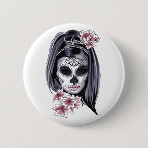 Happy Halloween Hexenmaske Karneval 2020 Button