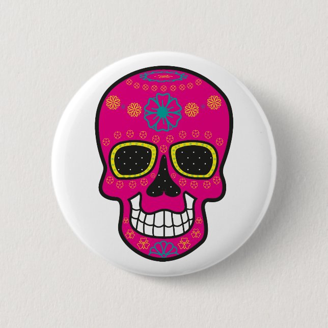 Happy Halloween Hexenmaske Karneval 2020 Button (Vorderseite)