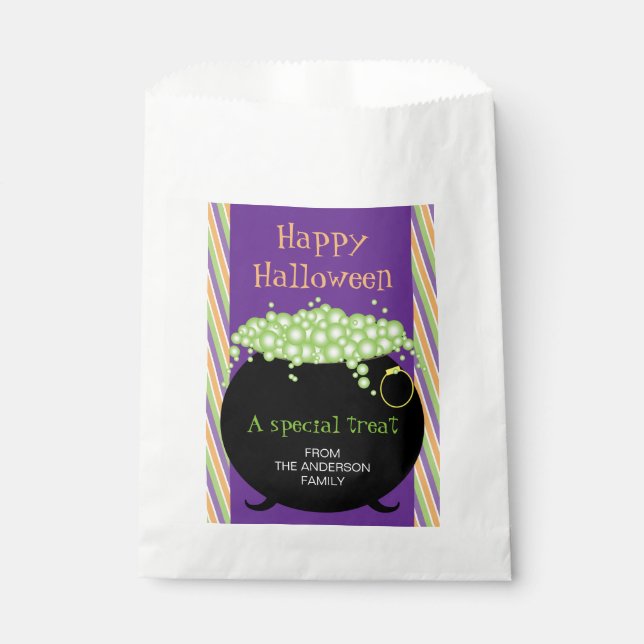Happy Halloween, Hexenpfanne, Personalisiert Geschenktütchen (Vorderseite)