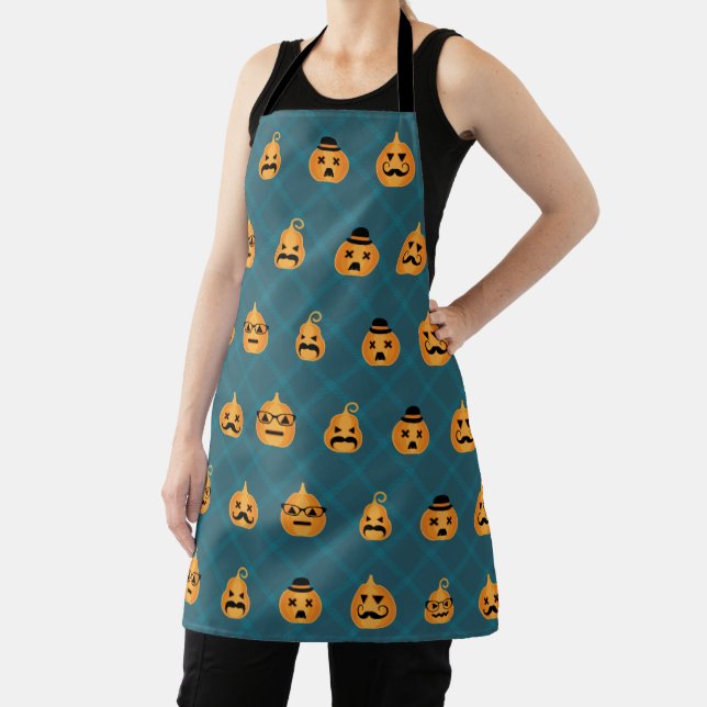 Happy Halloween Hipster Kürbislaterne Pattern Schürze (InSitu)