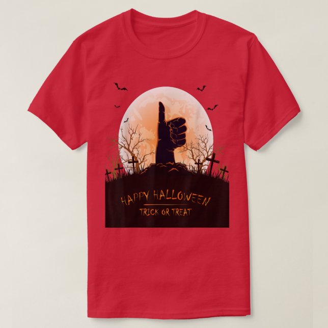 Happy Halloween Horror Beängstigend Trick oder Tre T-Shirt (Design vorne)