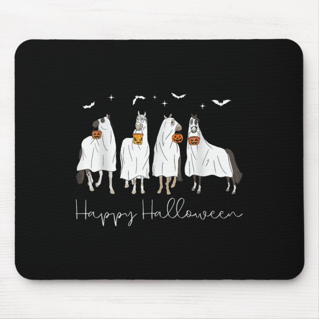 Happy Halloween Horse Ghost 2025  Mousepad (Vorne)