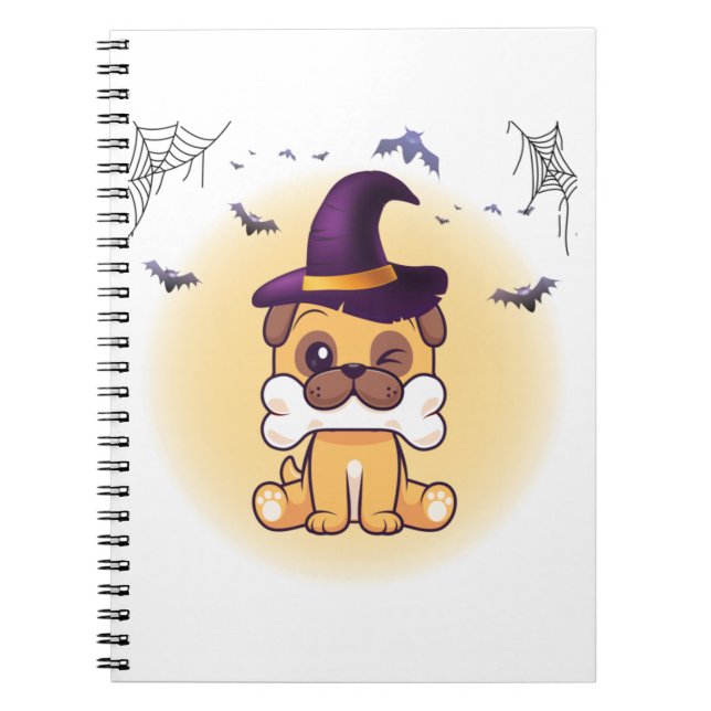 Happy Halloween Hund Notizblock (Vorderseite)