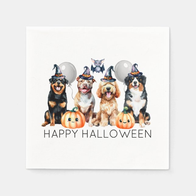 Happy Halloween Hunde Serviette (Vorderseite)