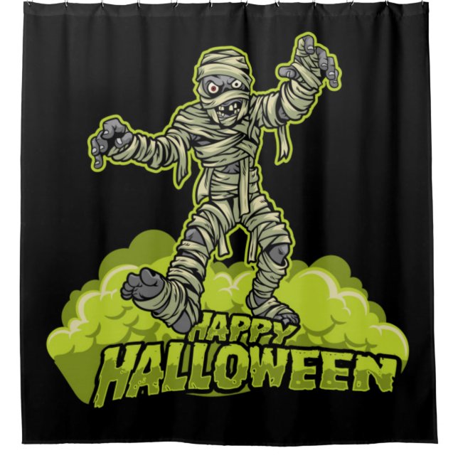 Happy Halloween Hungry Mummy Duschvorhang (Vorderseite)