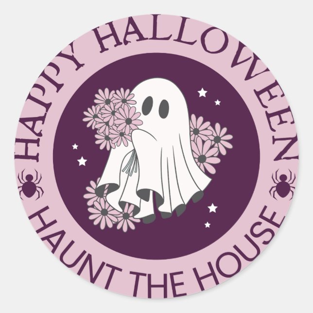 Happy halloween im Haus Runder Aufkleber (Vorderseite)