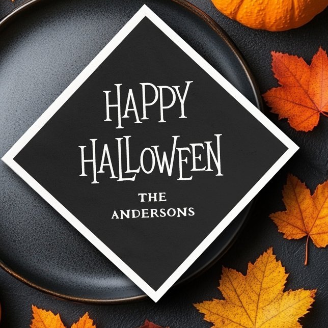 Happy Halloween individuelle Name oder Text Serviette (Happy Halloween custom name or text Napkins)