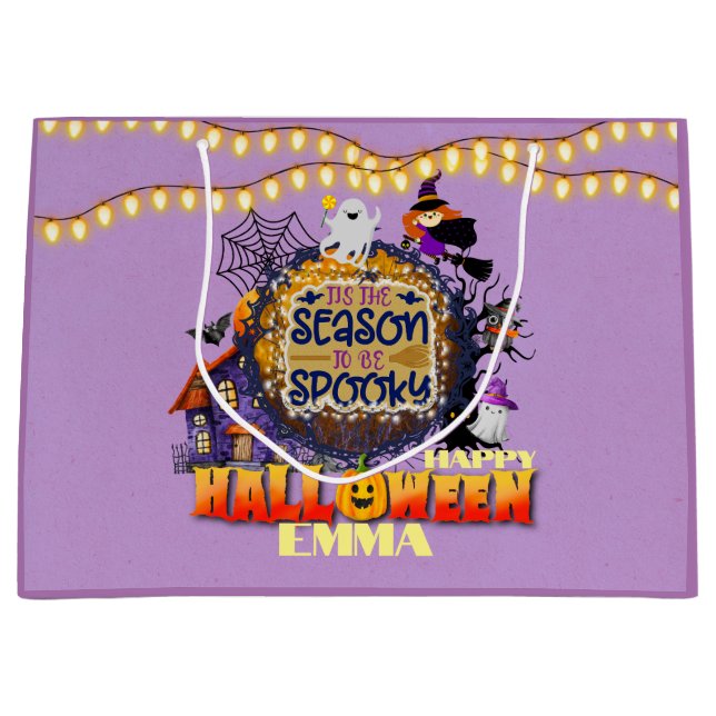 Happy Halloween ist es Spooky Season Celebration M Große Geschenktüte (Vorderseite)