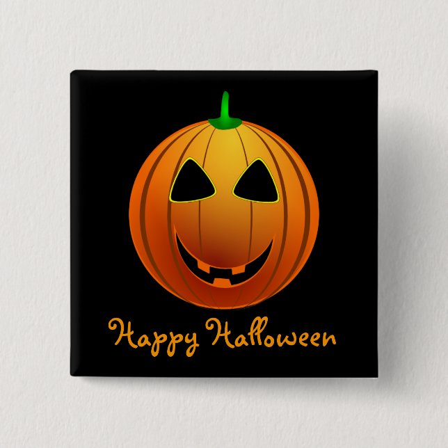 Happy Halloween Jack 'o Lantern Button (Vorderseite)
