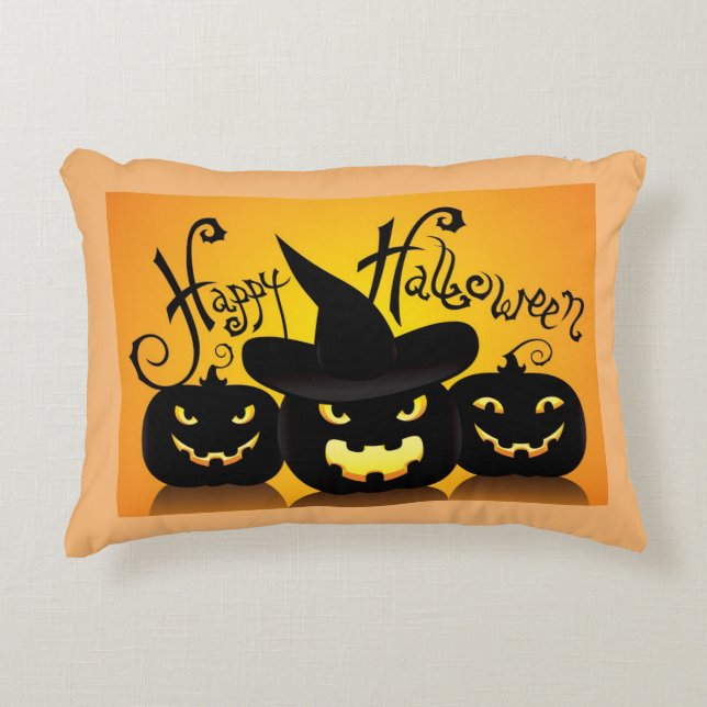 Happy Halloween Jack-O-Lanterns Dekokissen (Vorderseite)