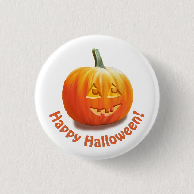 Happy Halloween Jack o'Lantern Button (Vorderseite)