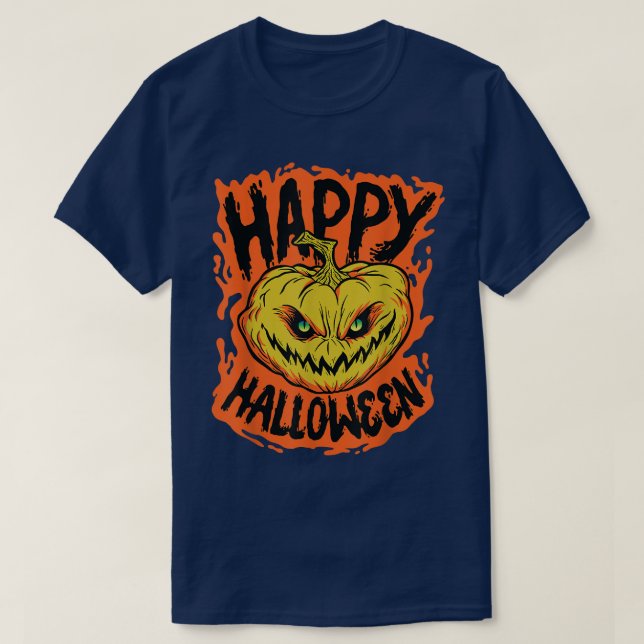 Happy Halloween JackoLantern Pumpkin Down T-Shirt (Design vorne)