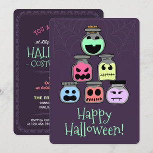 Happy Halloween Jars Costume Party Einladung