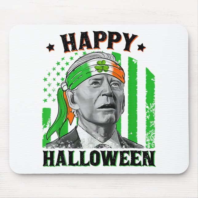 Happy Halloween Joe Biden St Patricks Day Fl Mousepad (Vorne)