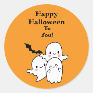 Happy Halloween kann personalisieren Runder Aufkleber