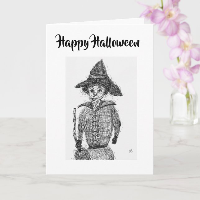 Happy Halloween Karte (Orchidee)