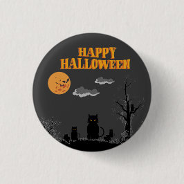 Happy Halloween - Katzen Button