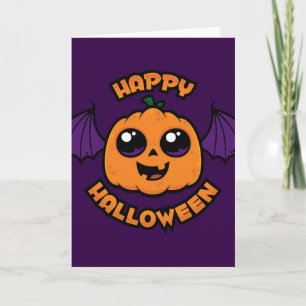 Happy Halloween Kawaii Pumpkin Spooky Cuteness Karte