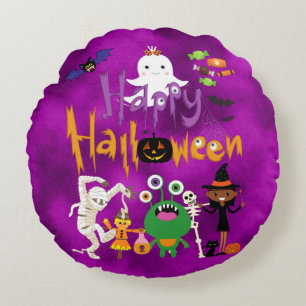 Happy Halloween Kids Niedlich und Spooky Rundes Kissen