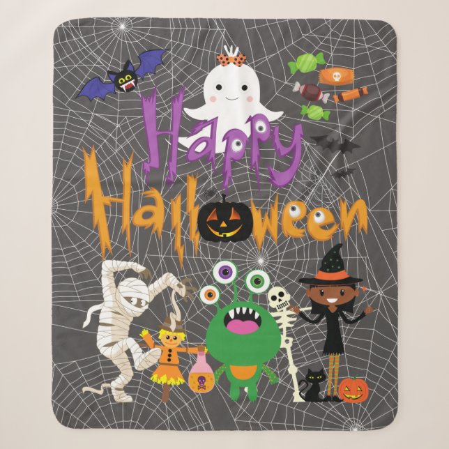 Happy Halloween Kids Niedlich und Spooky Sherpadecke (Vorderseite)