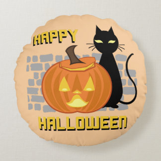 Happy Halloween-Kissen Rundes Kissen