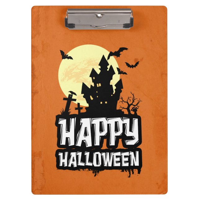 Happy Halloween Klemmbrett (Vorderseite)