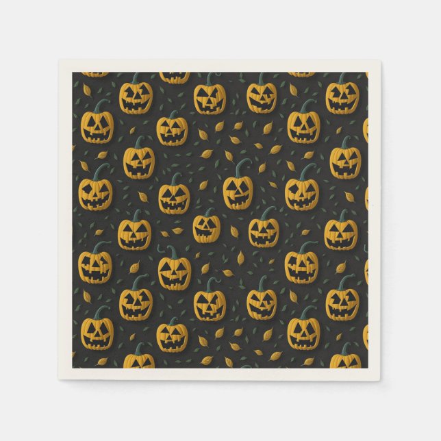 Happy halloween knackiger Cartoon dunkel Serviette (Vorderseite)