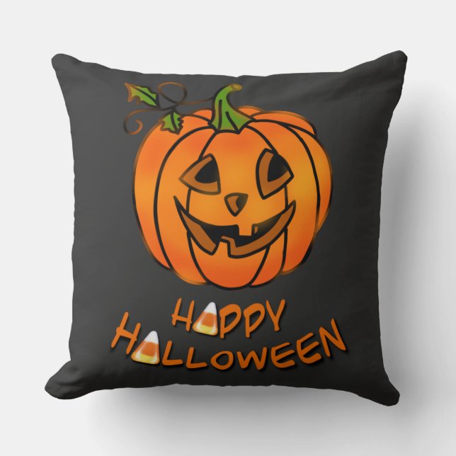 Happy Halloween | Kürbis | Süßmais Kissen (Vorderseite)