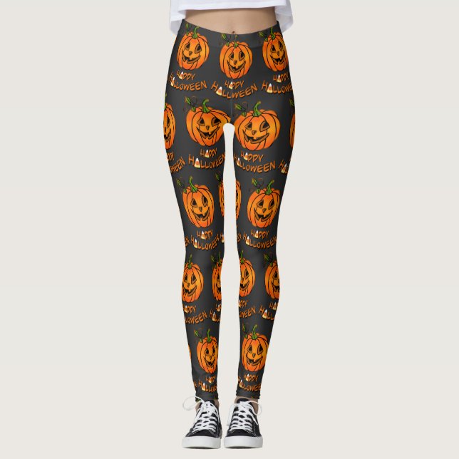 Happy Halloween | Kürbis | Süßmais Leggings (Vorderseite)
