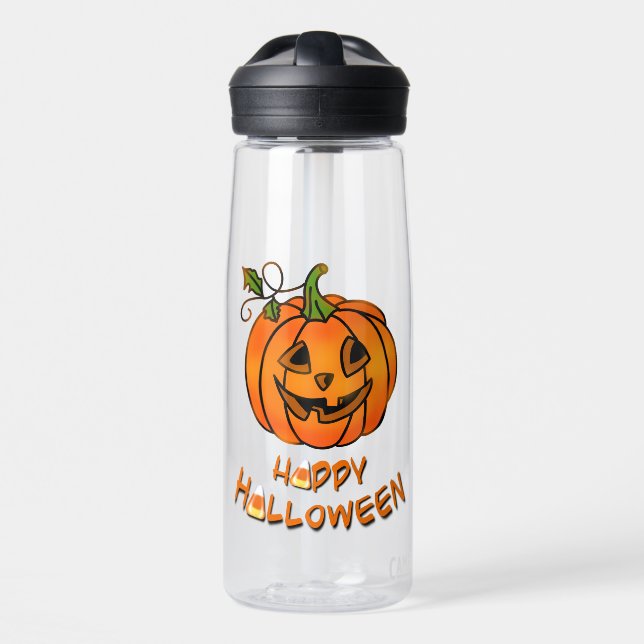 Happy Halloween | Kürbis | Süßmais Trinkflasche (Vorne)