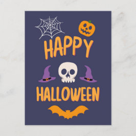 Happy Halloween Kürbisbisssteppel Orange Design Feiertagspostkarte