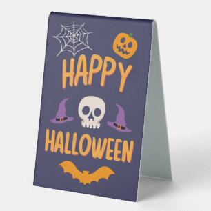 Happy Halloween Kürbisbisssteppel Orange Design Tischaufsteller