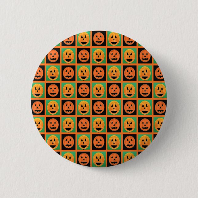 Happy Halloween Kürbisgesicht Button (Vorderseite)