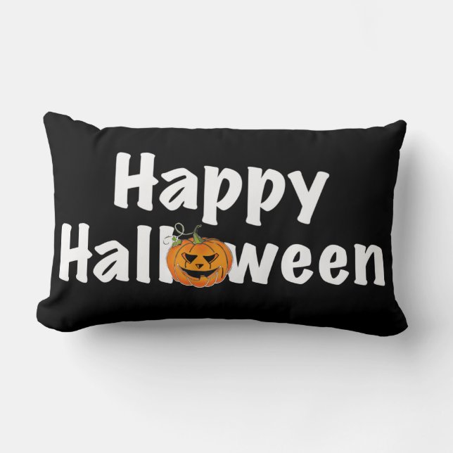 Happy Halloween Kürbiskugel-Jack-Laterne Lendenkissen (Vorderseite)