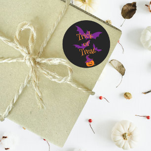 Happy Halloween Kürbislaterne Black Runder Aufkleber