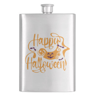 Happy Halloween-Kürbislaterne Flachmann