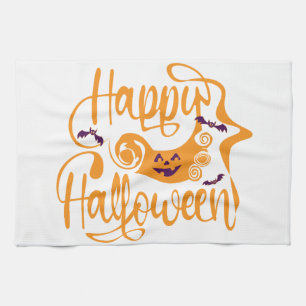 Happy Halloween-Kürbislaterne Geschirrtuch