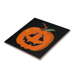 Happy Halloween Kürbislaterne Illustrative Kunst Fliese