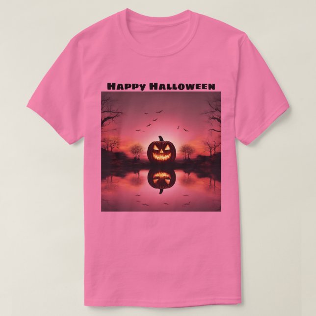 Happy Halloween Kürbislaterne Sunset T - Shirt (Design vorne)